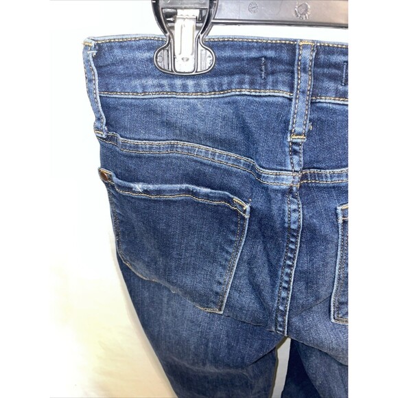 Judy Blue Women’s Skinny Fit Jeans Sz 27x28 Blue Dark Wash Button Fly Distressed - Picture 11 of 12